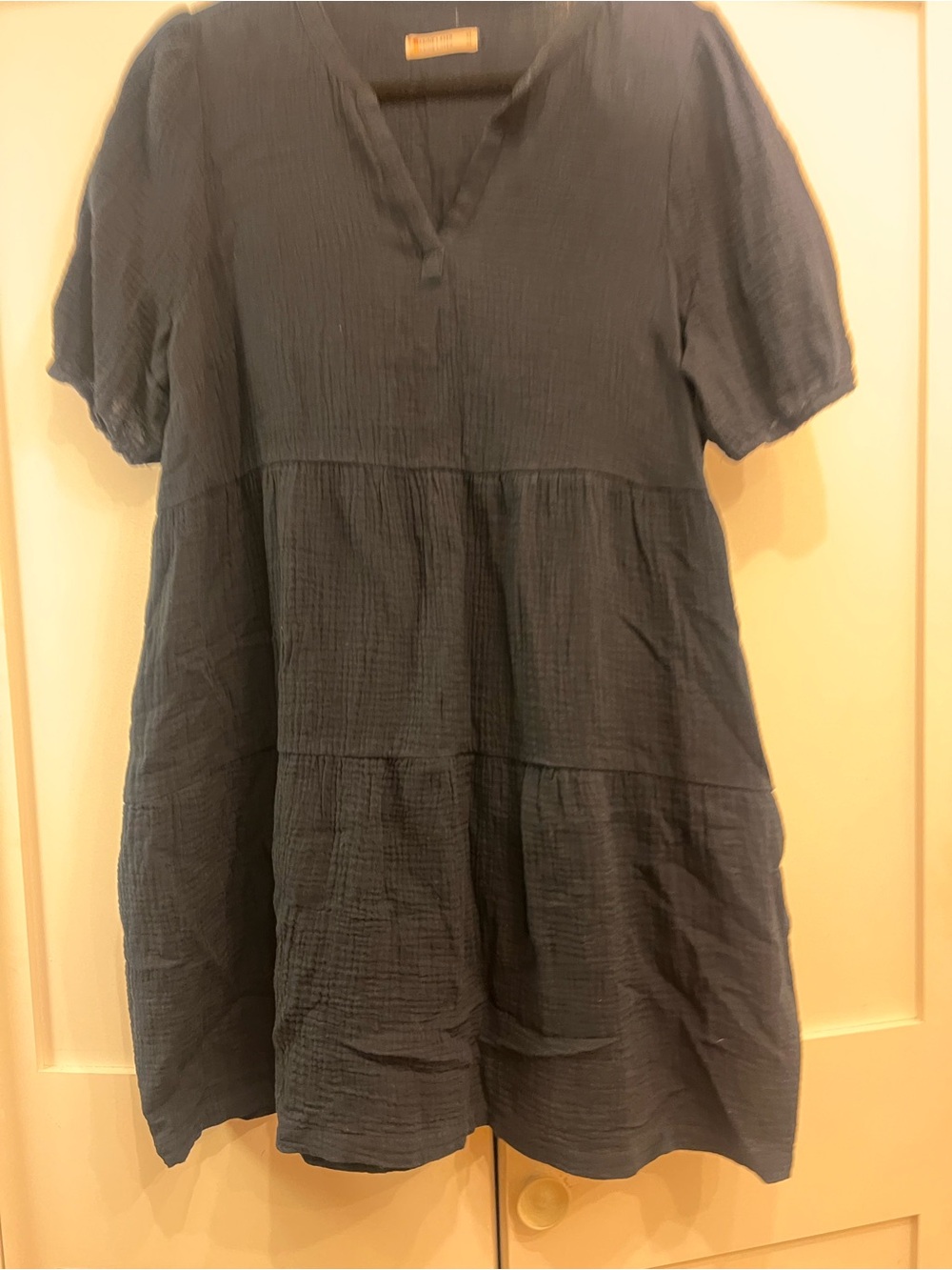 Women's Black Tiered Gauze Dress - Marine Layer